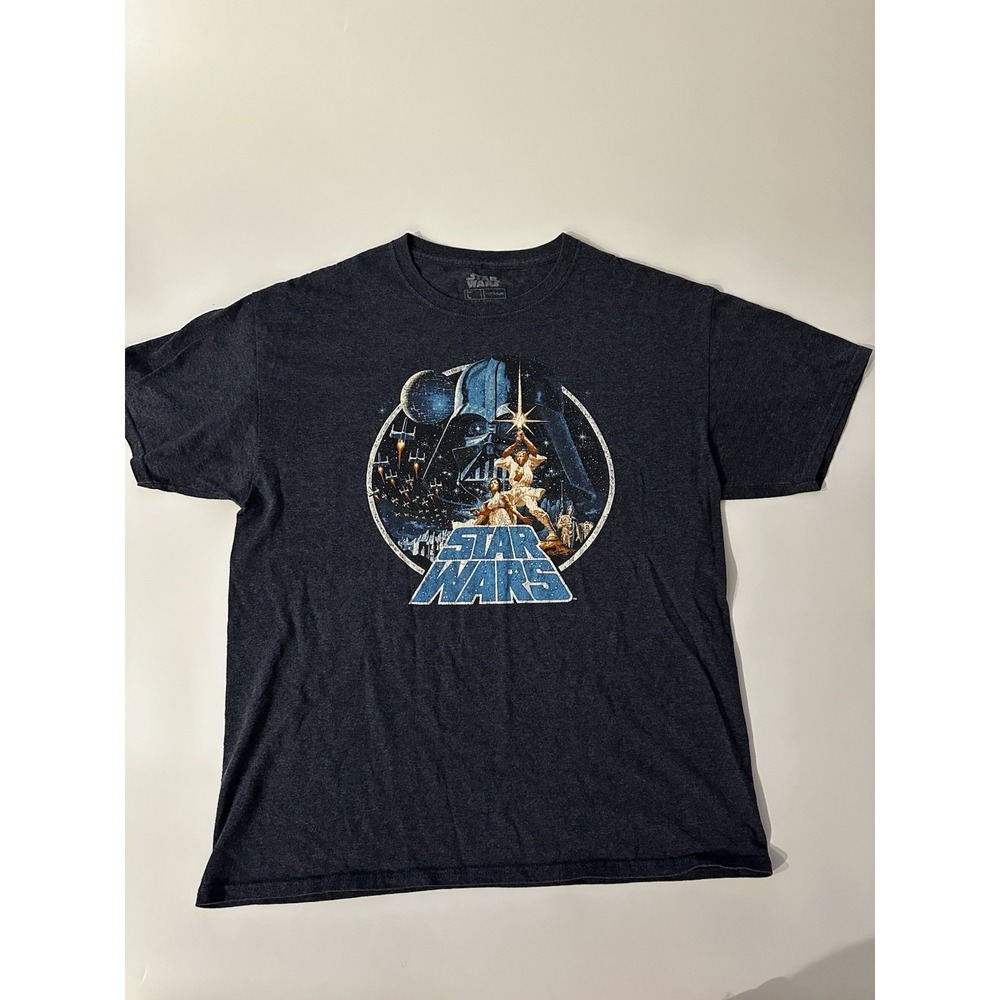 Star Wars A New Hope Graphic Tee Shirt Star Wars Distressed Blue Size Large Rare - Picture 1 of 4